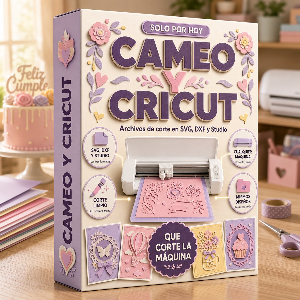 Nunca Mas Recortes a Mano: archivos de corte SVG, DXF y Studio para Cameo y Cricut